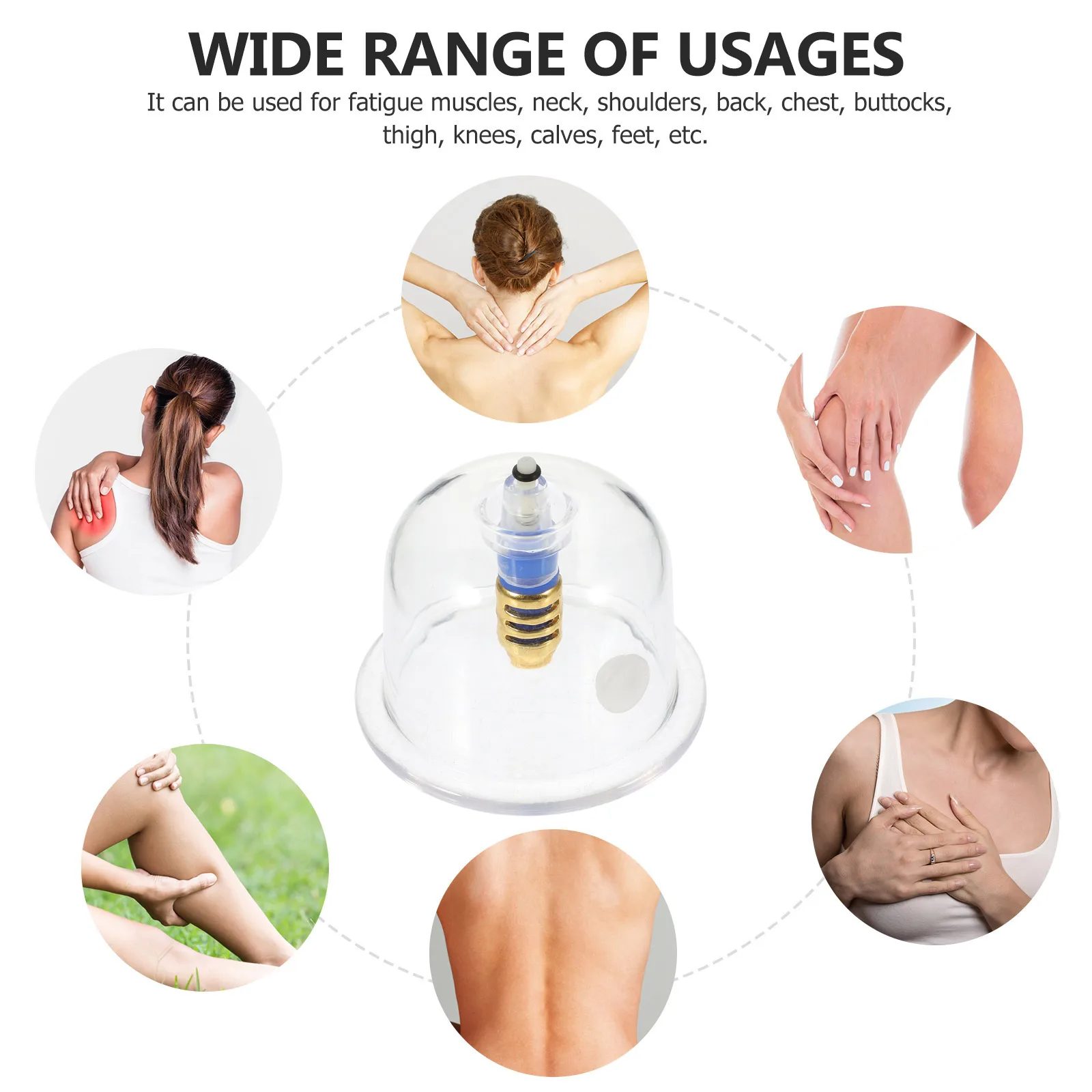 

Cupping Therapy Set Vacuum Massage Cups Eco Friendly Durable Body Massager Suction Kit Promote Metabolism Improve Circulation