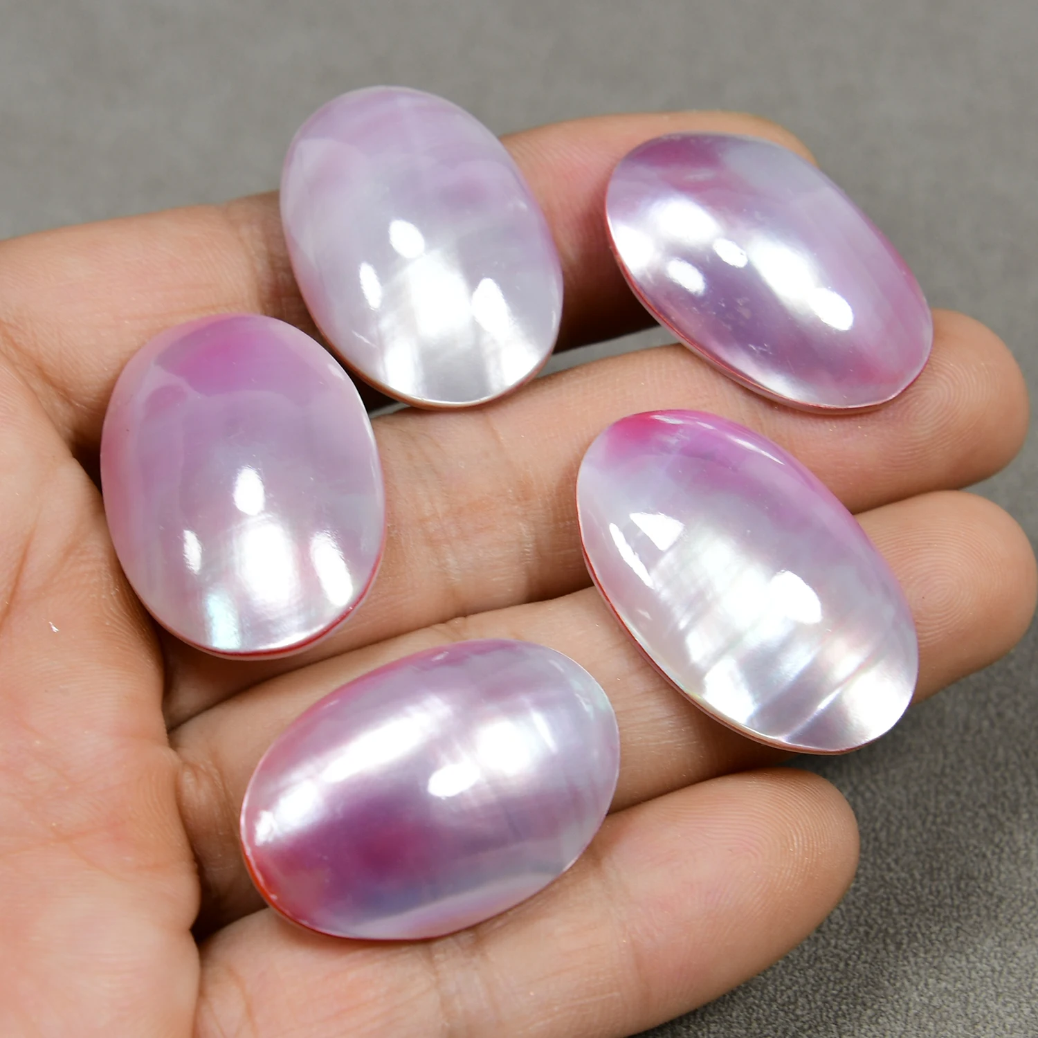 APDGG 5 peças grande concha de mar rosa natural mabe madrepérola contas soltas para fazer joias DIY