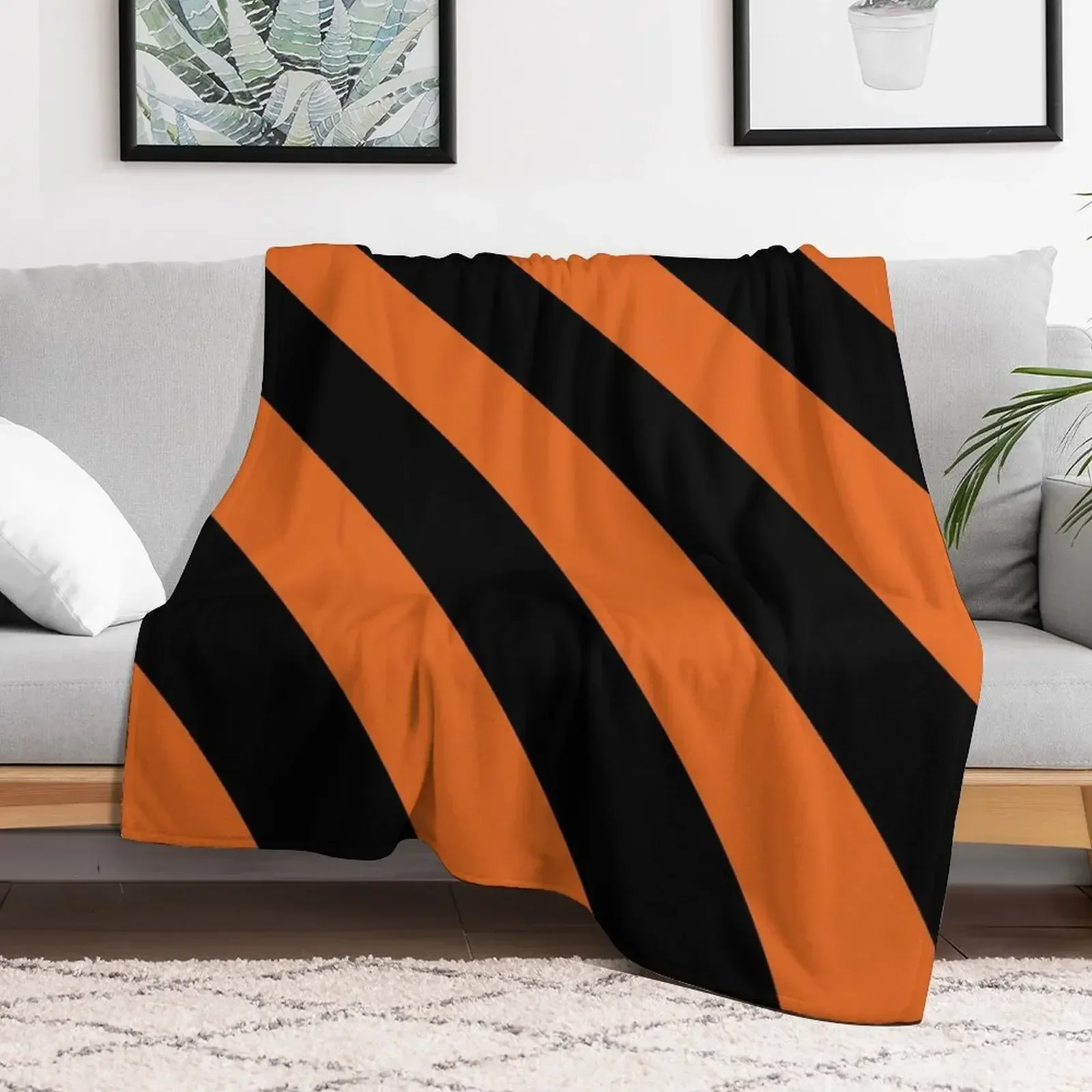 

Princeton New Jersey Black & Orange Team Color Stripes Throw Blanket Hair Retros Loose Blankets