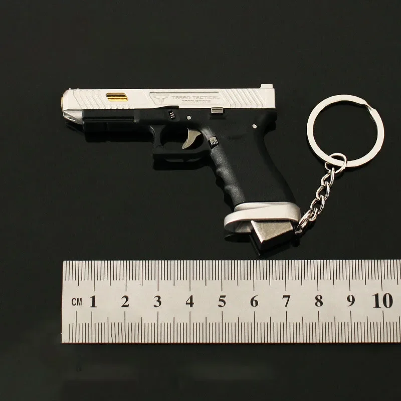 2025 Newest Mini Model Keychain G34 Gun Jewelry Metal Pistol Pendant Key Chain Chaveiro Bag Car Key Holders Gifts for Kids & Men