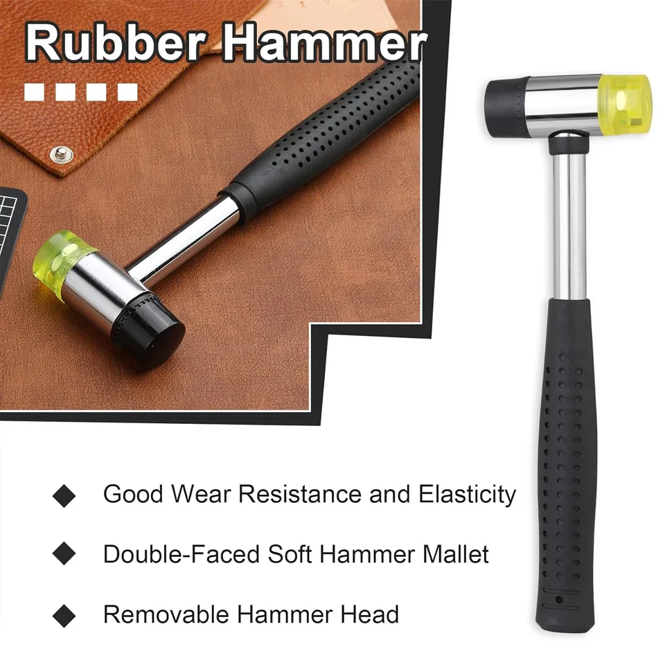 1.0–10mm Leather Hollow Punch Set – Steel Hole Punches with Carving Hammer & Cutting Mat for Watch Bands, Wristbands, and DIY Crafting 4