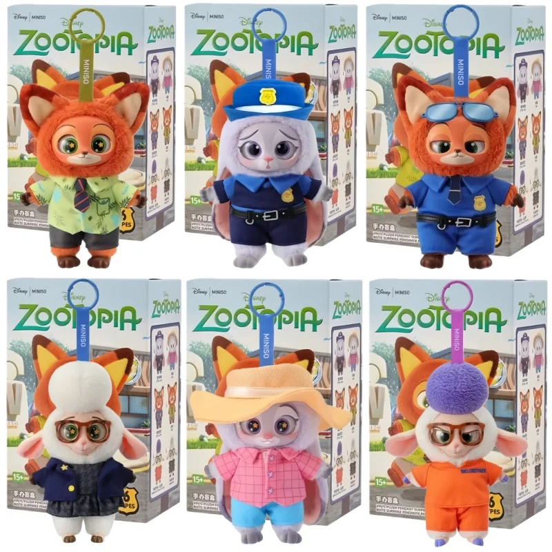 MINISO Originele Disney Zootopia Blind Box Speelgoed Verrassingspop Cartoon Nick Judy Bellwether Rugzak Pendents Ornamenten Meisje Cadeau