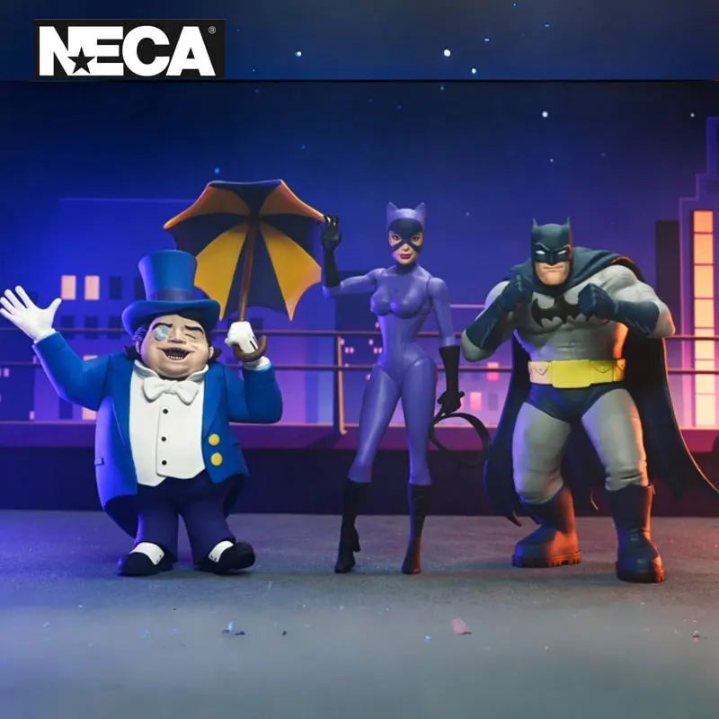 NECA 61613 Juguetes DC Comics (Classic Comics) - Toony Classics Series 2 Figuras de acción Batman Catwoman Pingüino Modelo original Muñeca