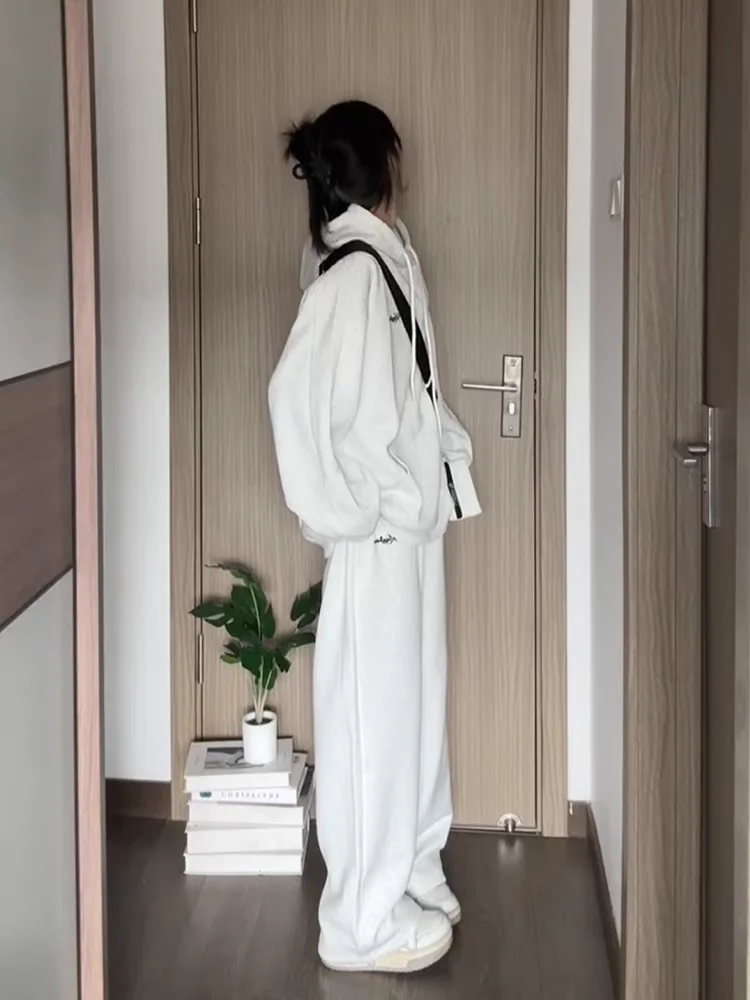 المرأة حجم كبير المخملية هوديي + فستان أطفال مع سروال داخلي سميكة الخريف الشتاء ملابس رياضية عادية قطعتين الزي للطلاب والعدائين #3