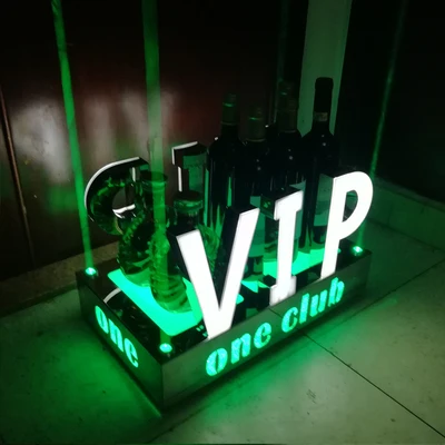 Niestandardowa dioda LED Luminous VIP Bottle Service Champagne Glorifier Wine Carrier Chariot VIP Presenter Display z zielonym światłem laserowym