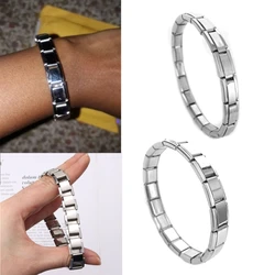 5/9/12mm Italian Starter Charm Bracelet Starting at 18 Links for Men Women Wrist Punk Stainless Steel Modular Links