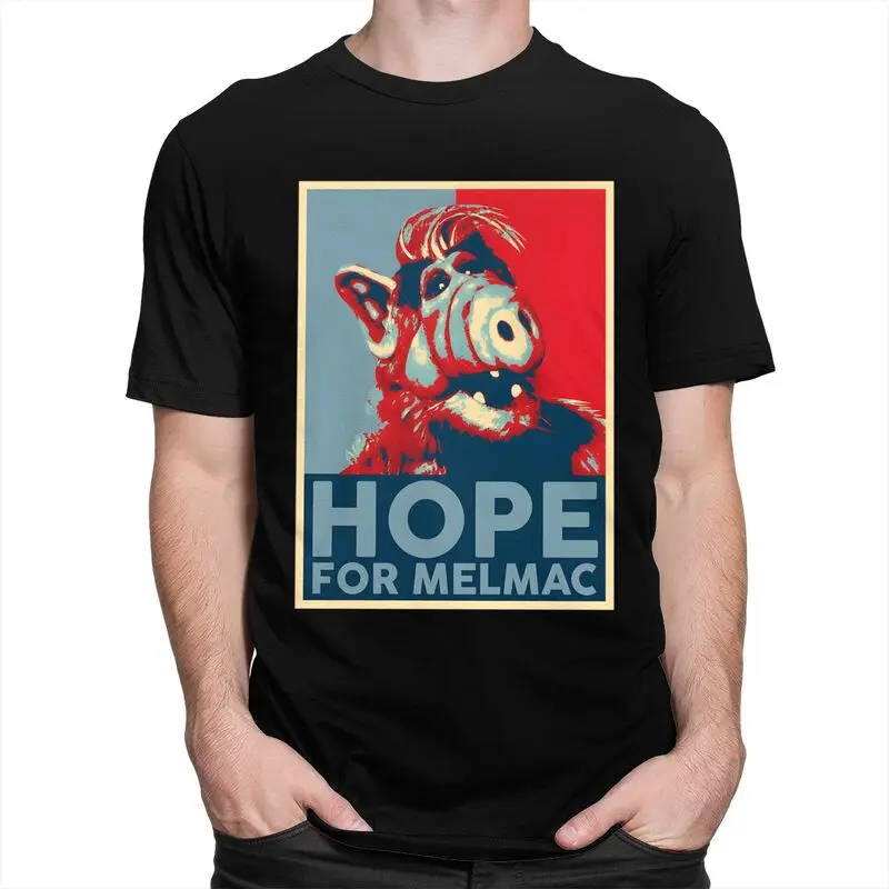Custom Fashion Alf Hope For Melmac T Shirts Men Short Sleeve T-shirts Streetwear Tee Tops Pure Cotton Slim Fit Tshirt Merch