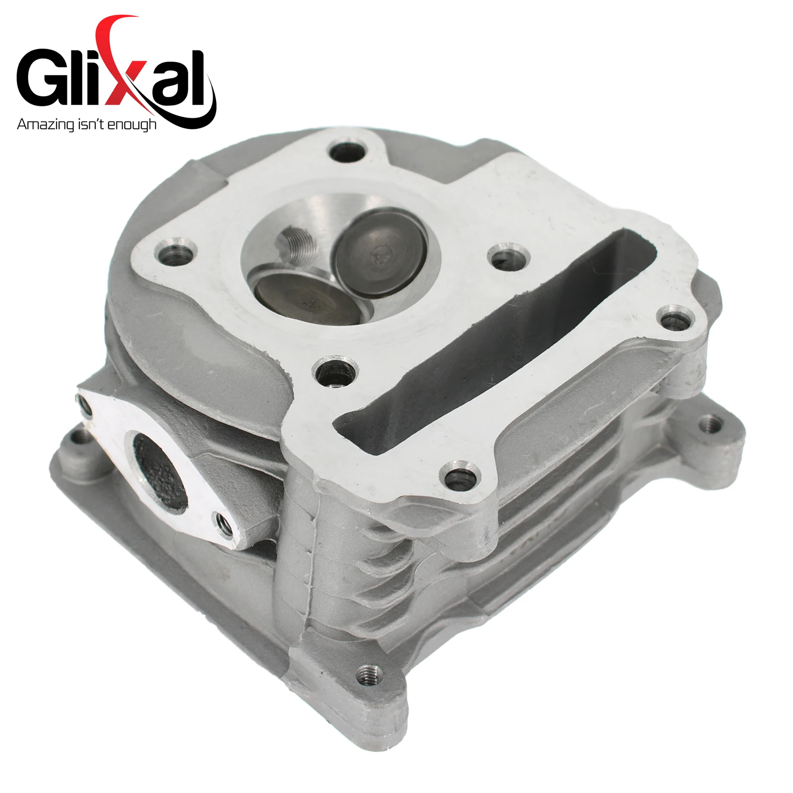 Glixal GY6 49cc 50cc to 105cc Engine 52mm Racing Cylinder Head Assy with Big Valves for 139QMB 139QMA Chinese Scooter Moped ATV