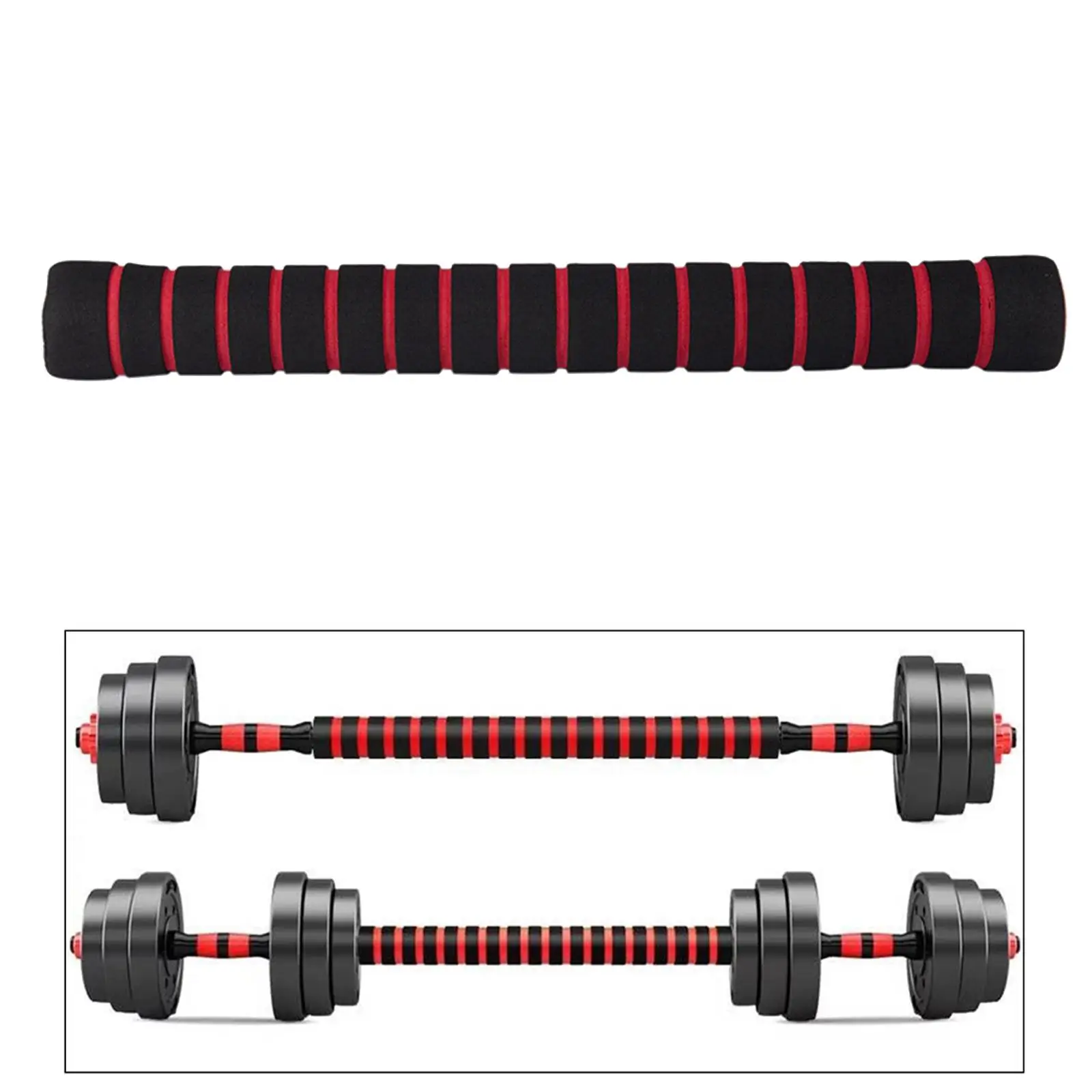 Dumbbell Extension Bar Padded 1\'\' Extender Barbells Joiner 40cm/16\'\' Coupler