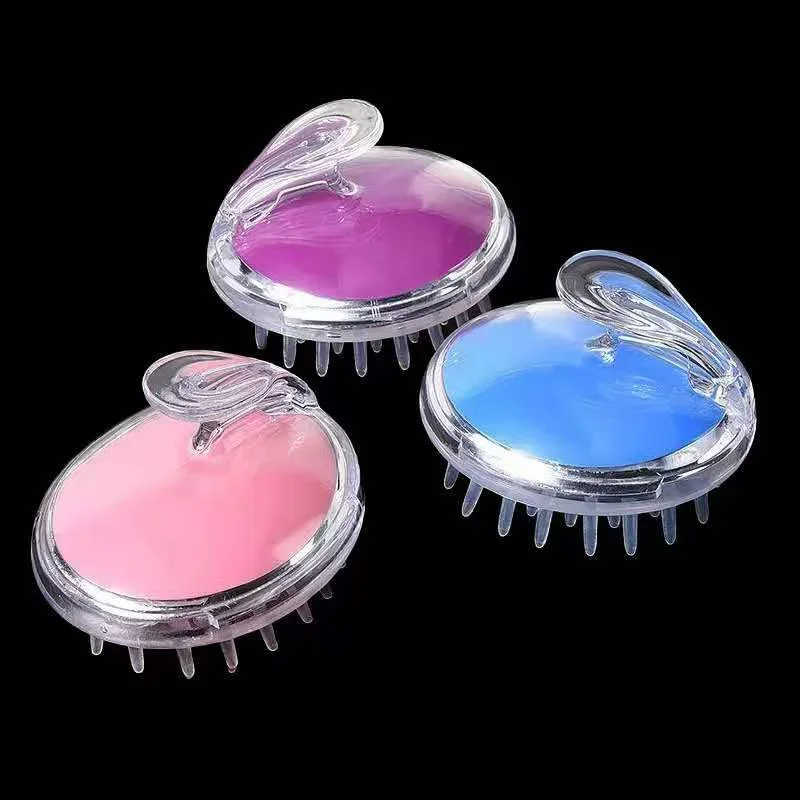 Silicone Shampoo Brush Head Scalp Massage Comb Scalp Head Body Massage Brush Bath Spa Slimming Salon Hairdressing Tool