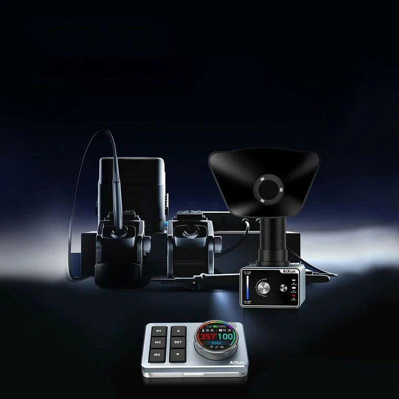 Mesin Penghisap Asap Pintar Aixun ES02, Perangkat Pemurni dan Penyerap Asap untuk Pembersihan Asap Solder Timah, Alat Perbaikan