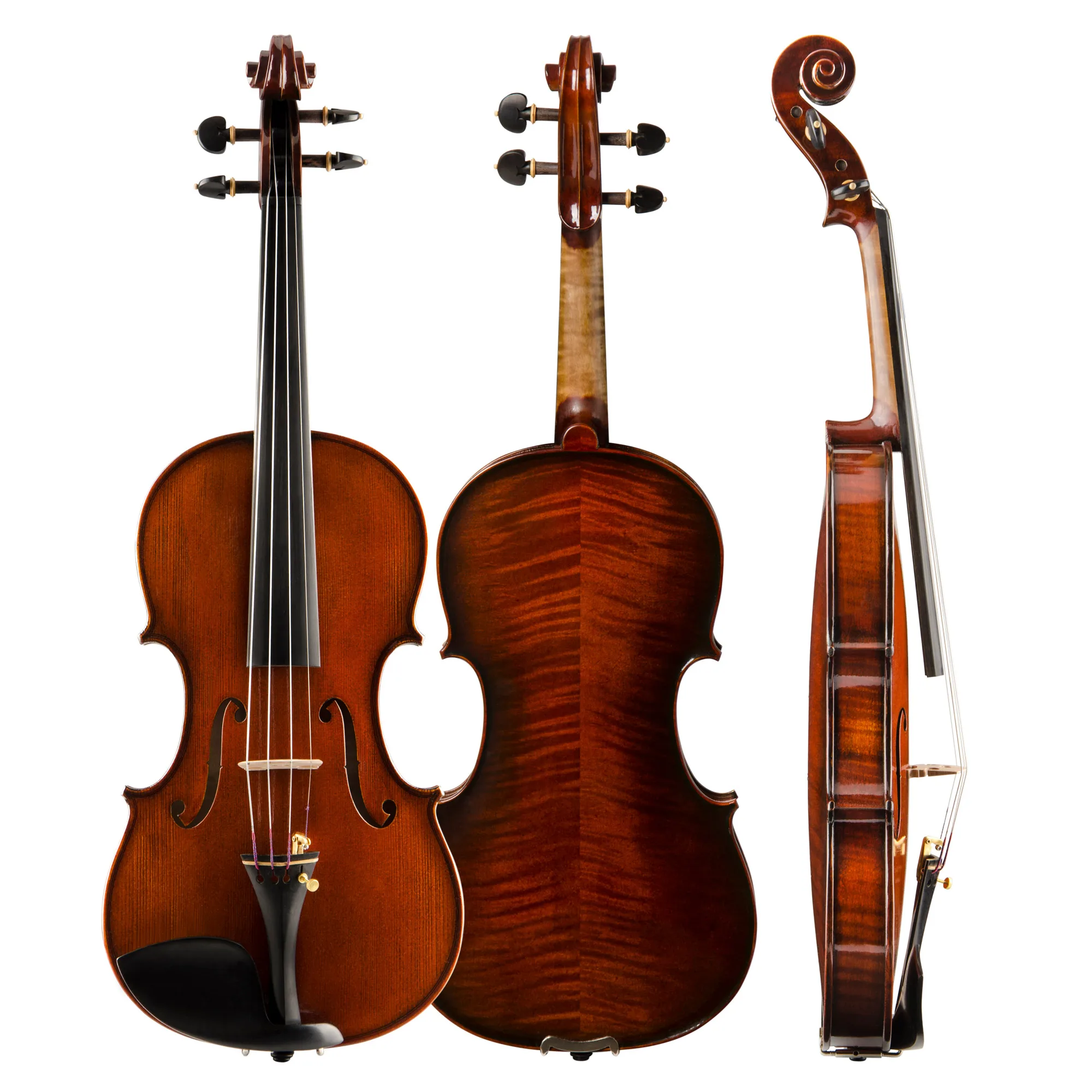 CHRISTINA Purely Handmade Violin V05D Dark Red Solid Spruce Two-piece Maple Back Ebony Fittings with Full Accessories 4/4 Size