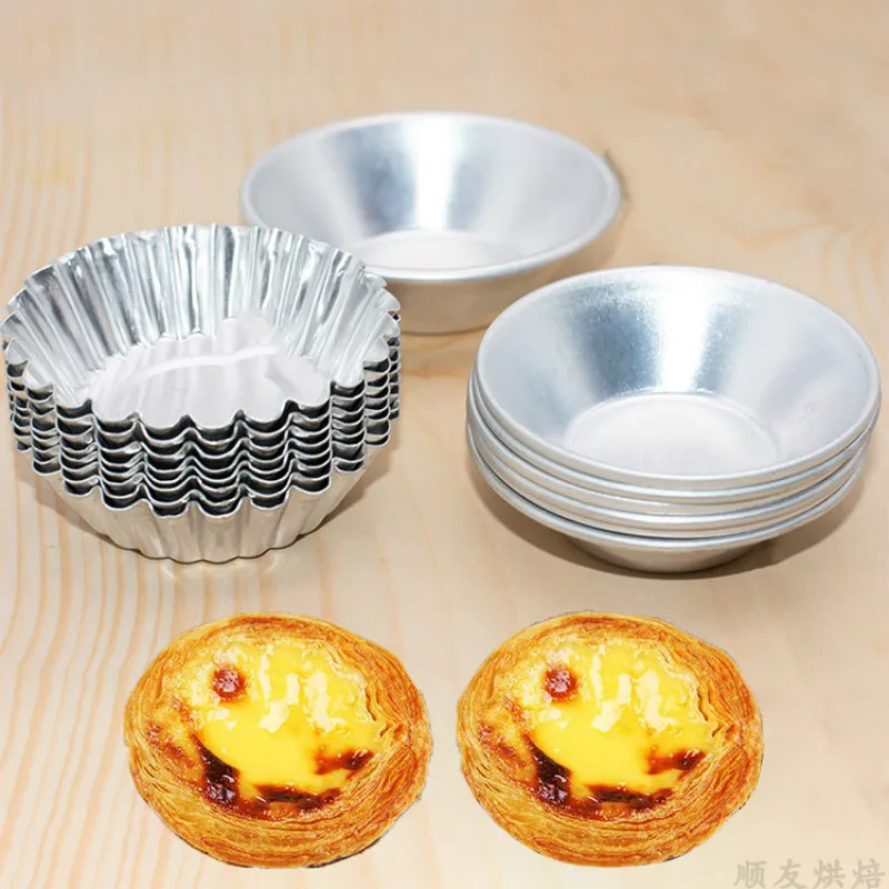 Reusable Nonstick Ripple Aluminum Alloy Egg Tart Mold Flower Shape Cupcake Muffin Baking Cup Tartlets Pans Cake Mould 100pcs/lot