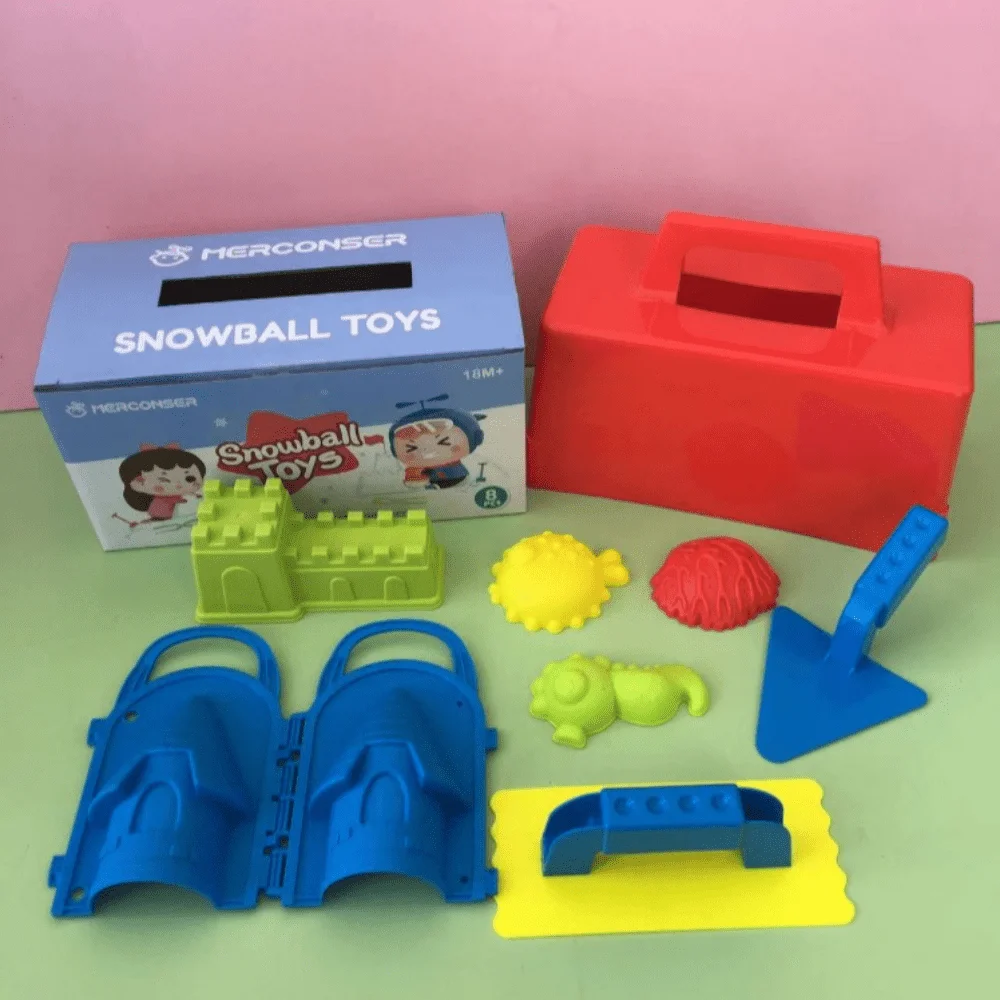 8-teiliges Winter-Schnee-Spielzeugset für Kinder – verdickte Schneeballmacher-Formen, Schaufel für Sand und Schnee, Schneeball-Kampf-Spielset