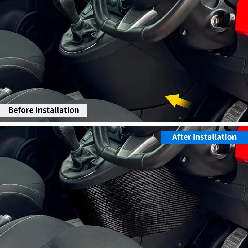 For Fiat 500 For Abarth 595 695 Real Dry Carbon Fiber 2017-2024 Interior Decorative Panel Below The Gearshift Lever Accessories