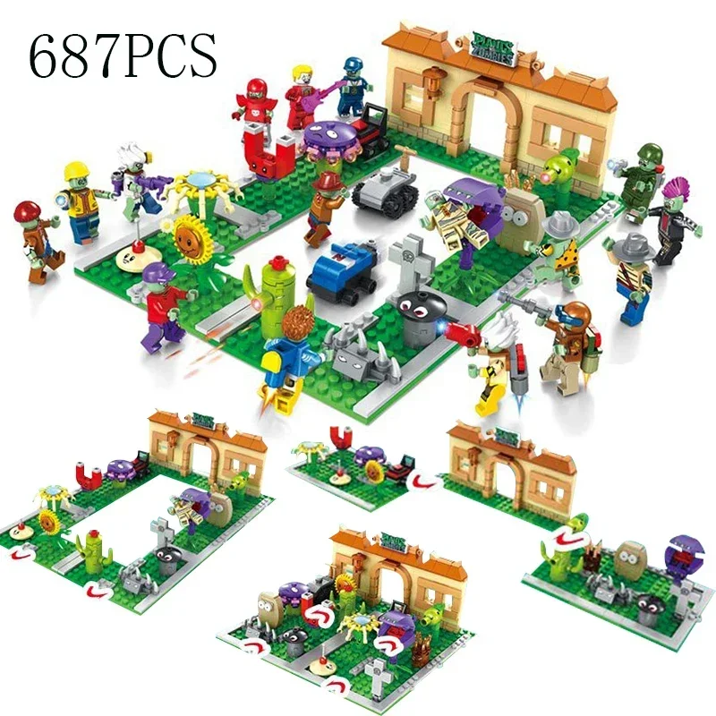 MOC Building Block Suite Crazy Zombie Attack Set Tree House Model Brick Toy For Children Birthday Toy Holiday Gifts Give to Kids