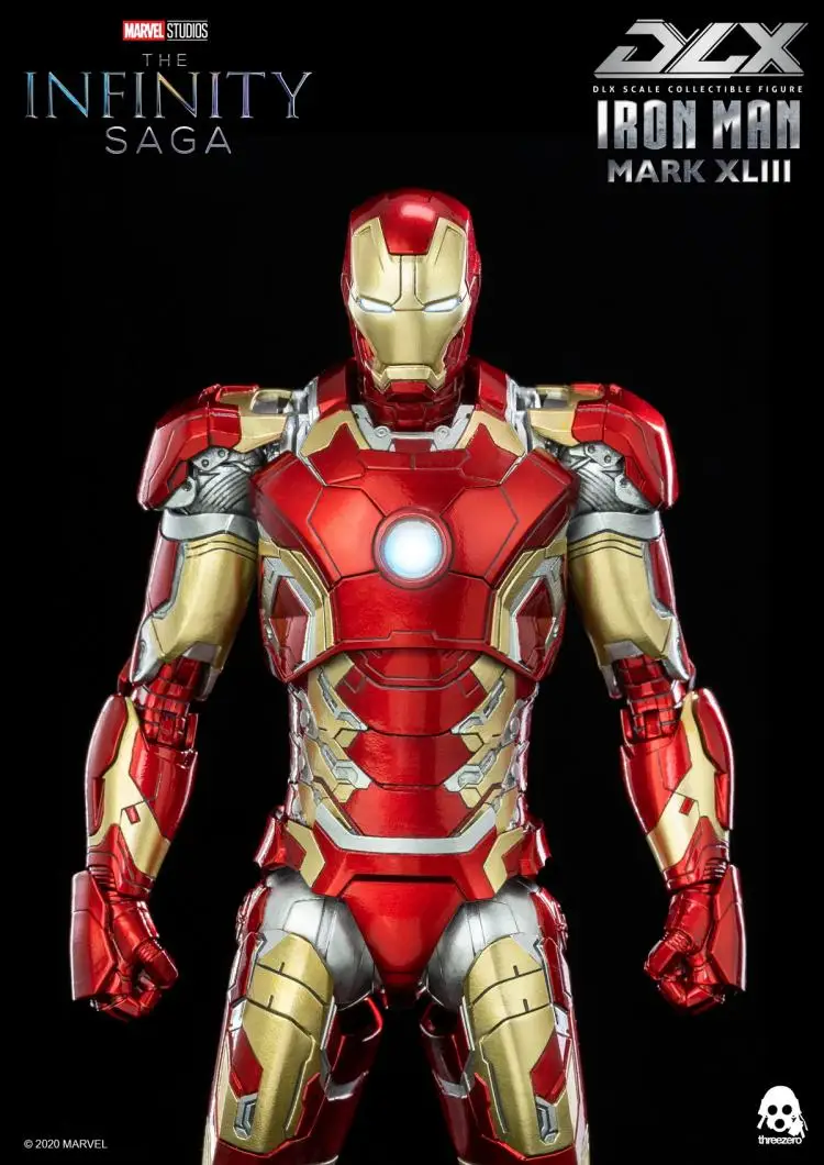 Threezero-DLX Marvel Iron Man MK43, modelo de figura de Anime Original, juguetes para niños, colección de figuras de acción, muñeca de Pvc, en Stock, 1/12