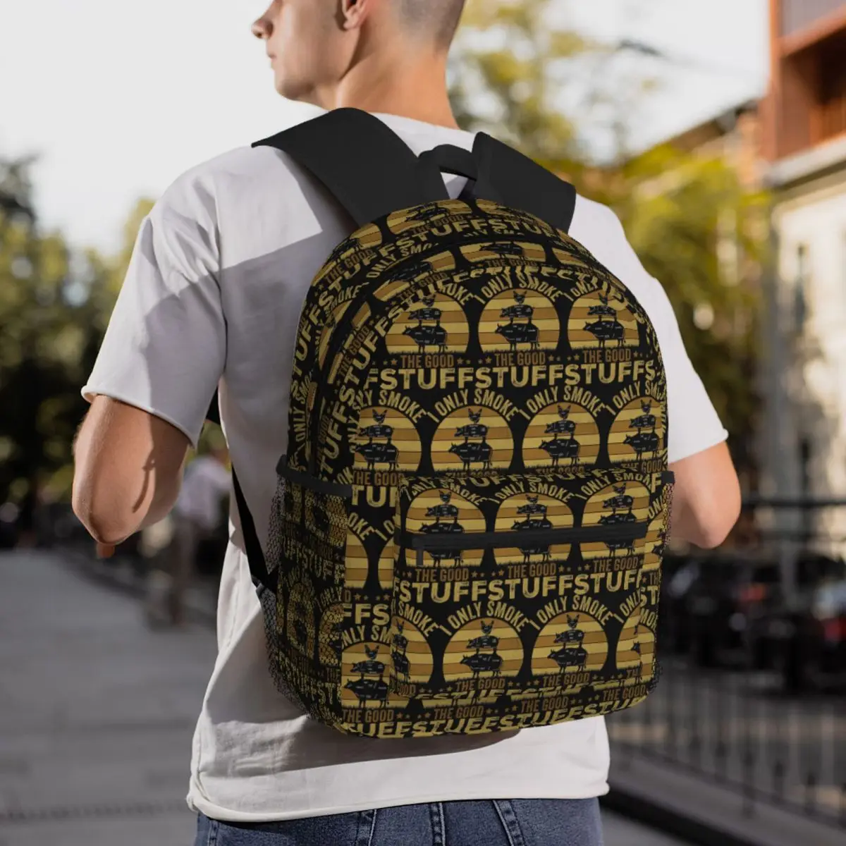 I Only Smoke The Good Stuff BBQ Grilling Backpack Student BookBag Kids School Bag Laptop Shoulder Bags for Boys Girls