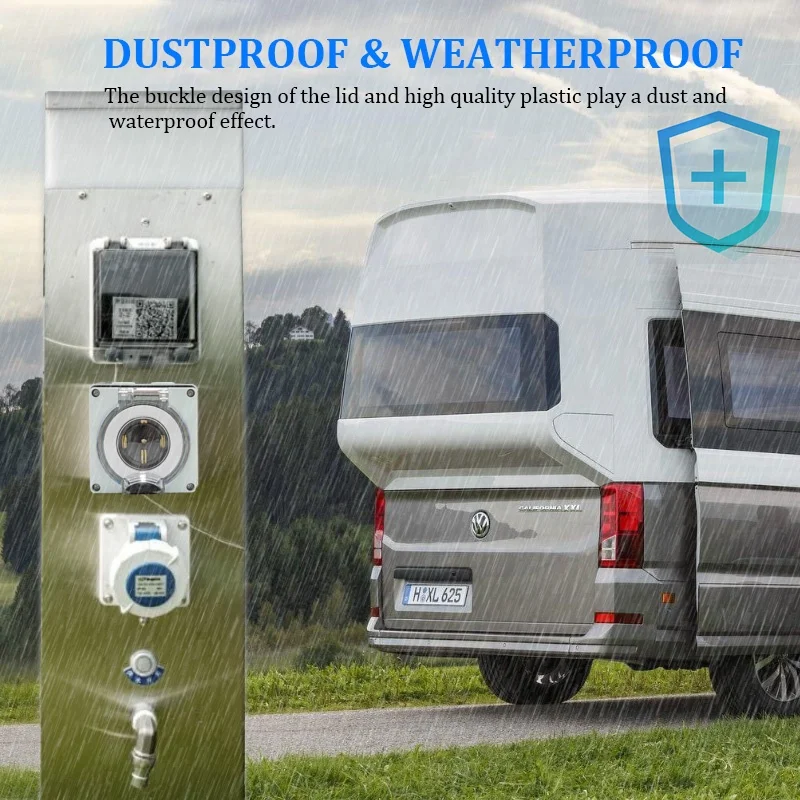 50 أمبير مولد RV صندوق مداخل الطاقة البلاستيك مقاوم للماء التبديل المقبس في الهواء الطلق مخرج طاقة صندوق مع وعاء 14-50R #5