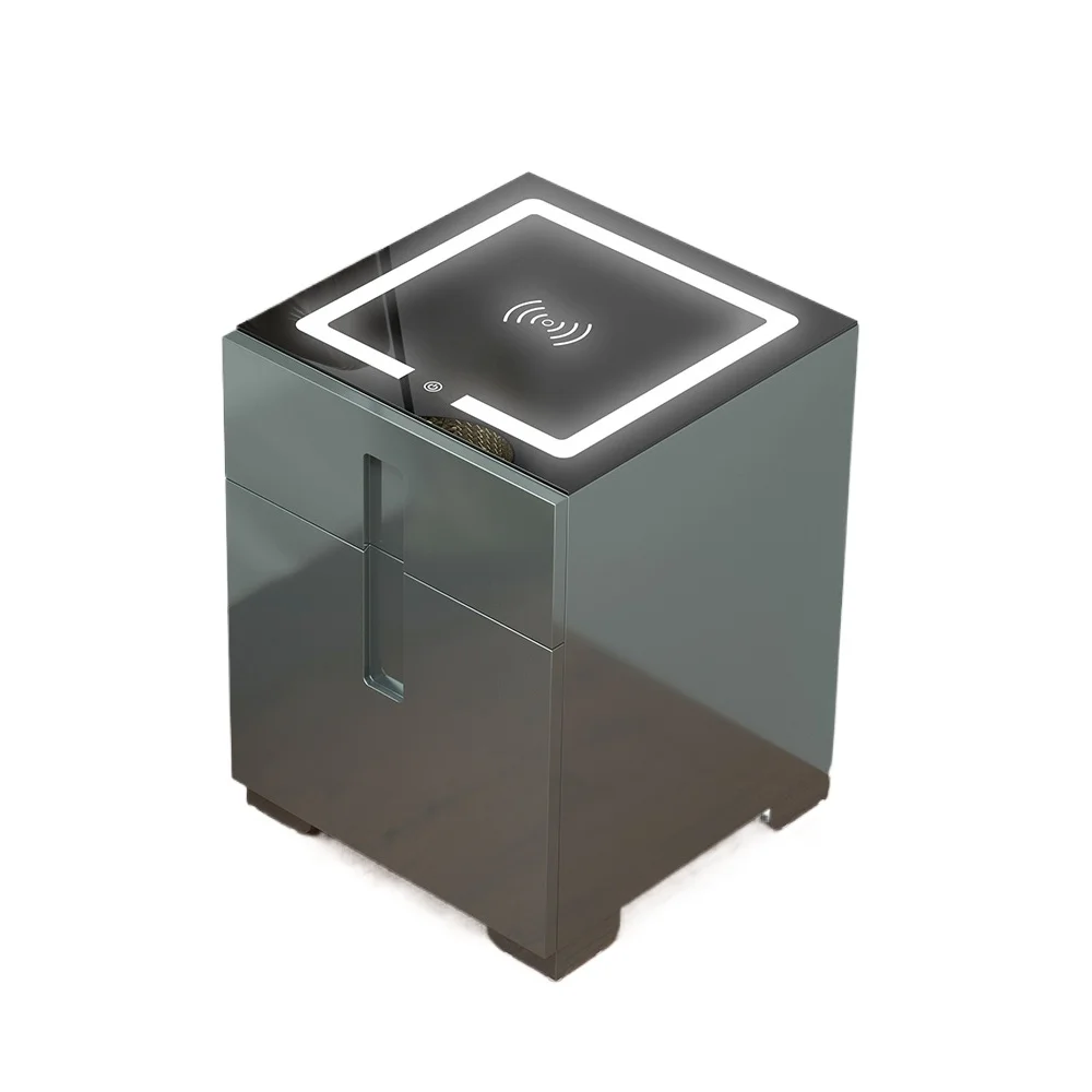 Imported night light safe, wireless charging bedside safe box, European style household bedside