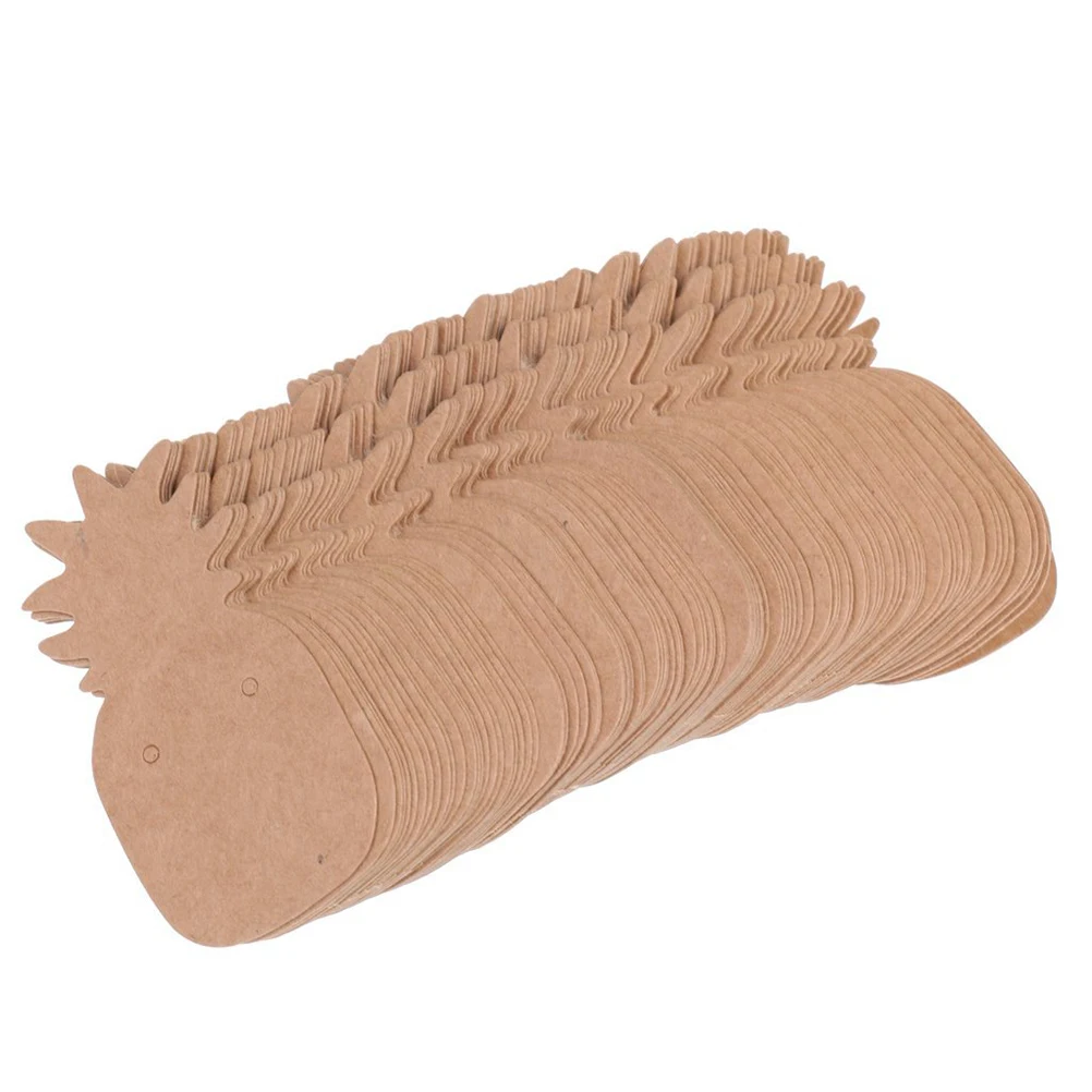 

200 pcs Earring Board Card Kraft Paper Tags 2 Holes for Ear Studs Display Craft Fairs Home Organization Jewelry Accessories