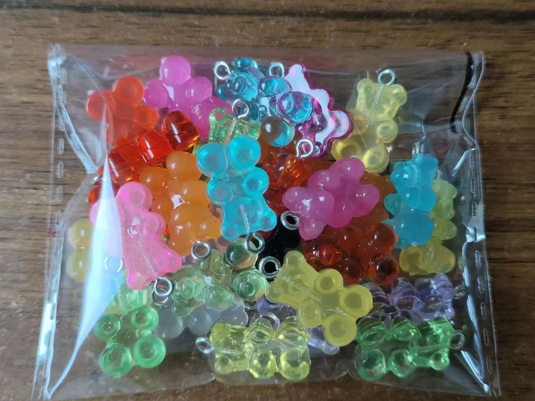 10/30/100Pcs Colorfulful Personalized Creative Candy Colorful Resin Bear DIY Necklace Bracelet Earrings Jewelry Accessories
