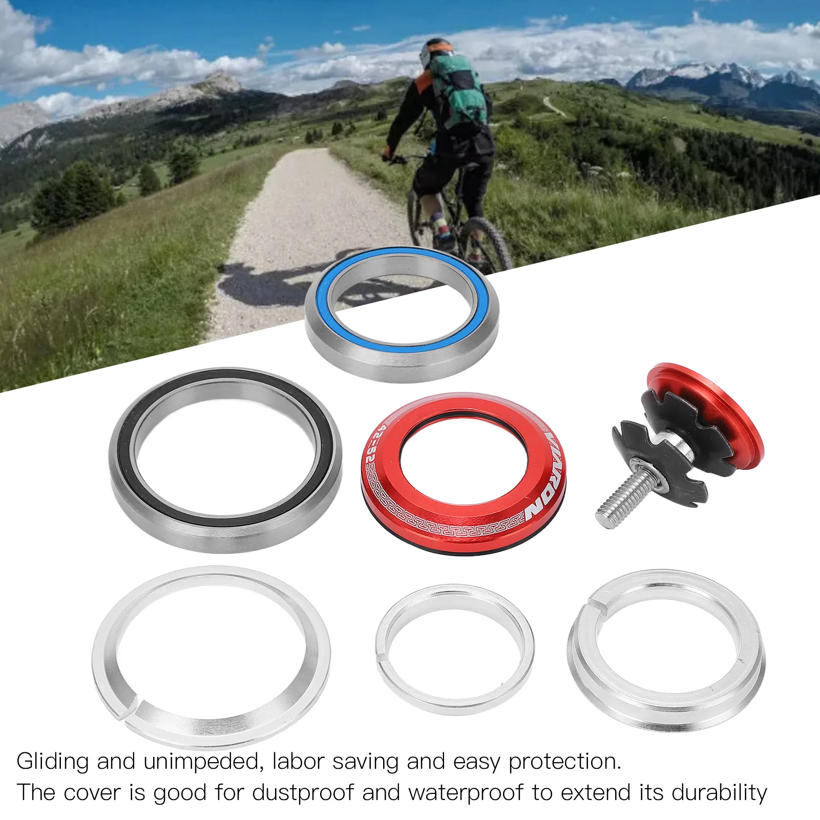 

Viaron 42x52MM Road Bike Front Fork Stem Headset Dustproof and Waterproof Easy Using High-quality Bike Bearing Bowl Group