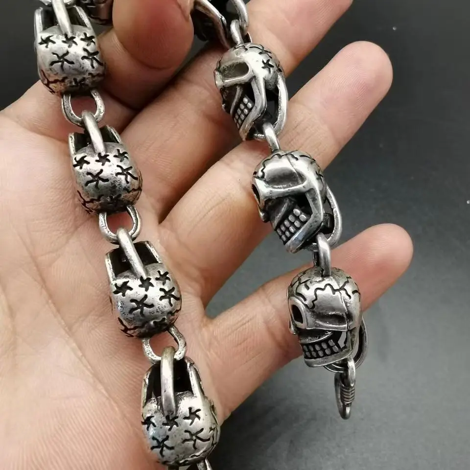 Tibet silver Inlaid Tiger tooth Pendant to ward off bad luck Buddha head
