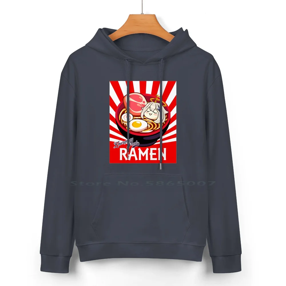 Ramen Emergency Food Pure Cotton Hoodie Sweater 24 Colors Ramen Emergency Food Paimon Genshin Impact Noodles Game 100% Cotton