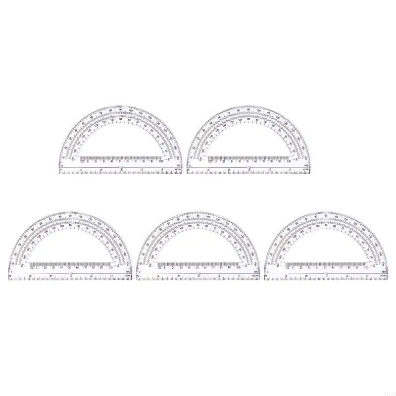 5pcs المنقلة الصافية 180 درجة تمتد تمثيل الأمطار للطالب