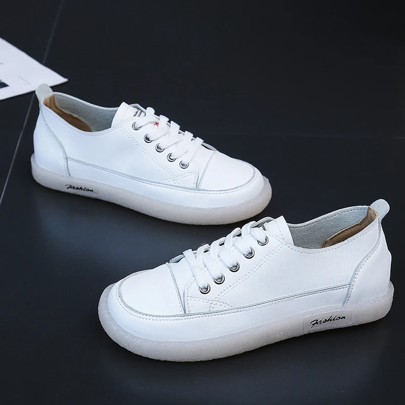 

Leather Women Casual Sneakers Plus Size Spring Summer Skate Shoes Ladies Little White Vulcanized Shoes Woman