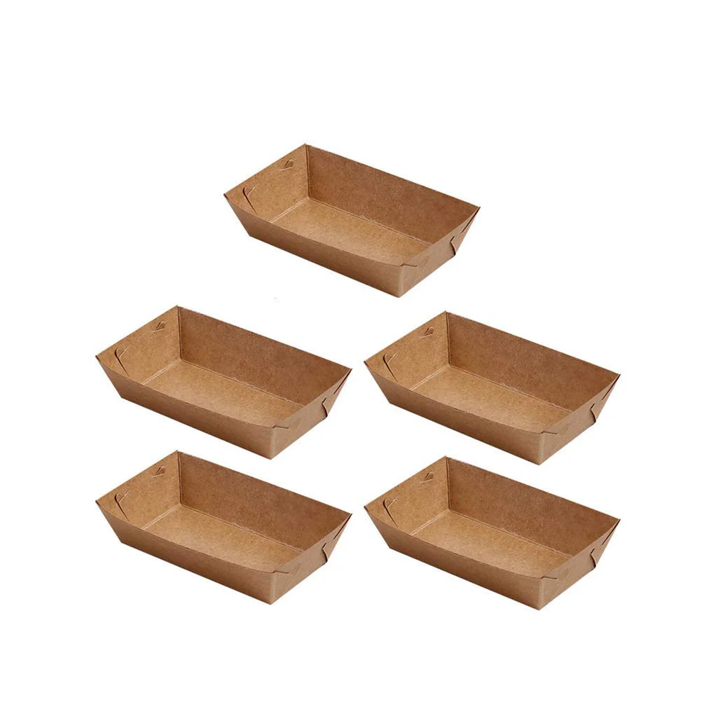 

30 Pcs Tray Platter Catcher Lunchbox Thermal Food Containers Kraft Paper Packing Case