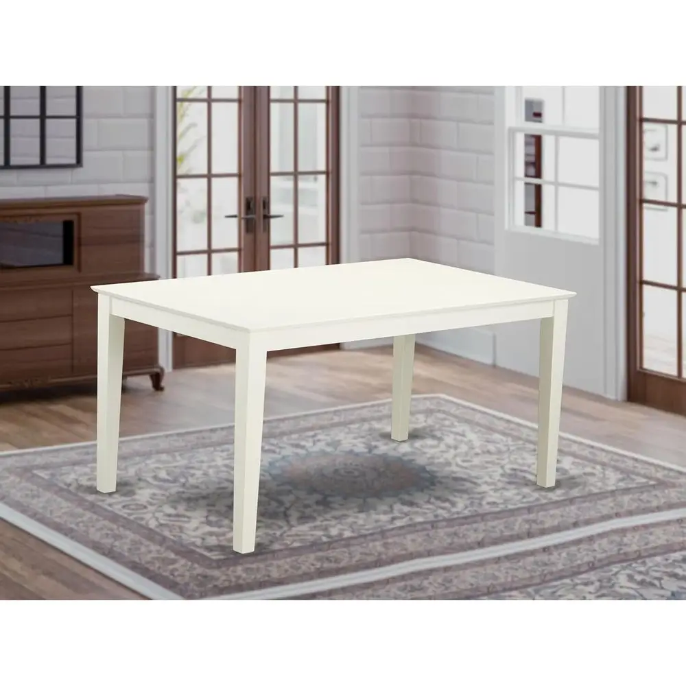 린넨 화이트 36x60 재활용 목재 다이닝 테이블 (튼튼한 다리 포함)