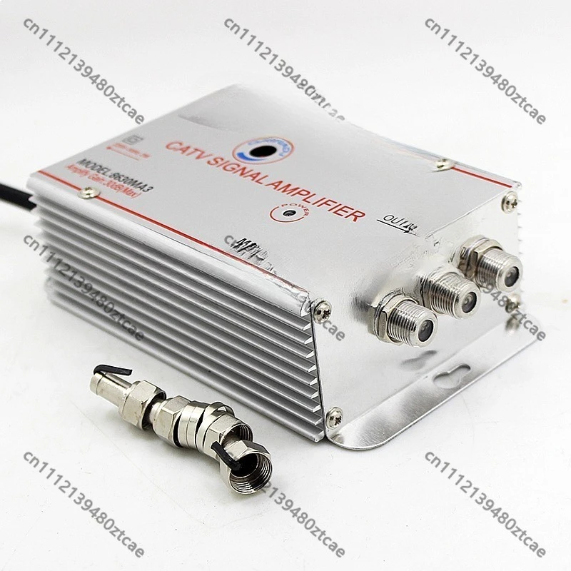 Home CATV Signal Booster 1-in 2-out Analog Digital Ground Wave TV Amplifier