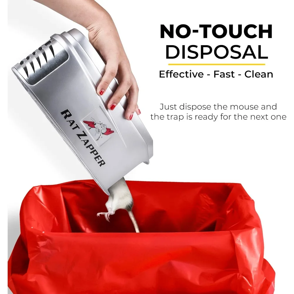 Rat - Trampas para ratones eléctricas para interiores para el hogar - Asesino de ratas seguro y eficaz - Trampa para ratones electrónica reutilizable