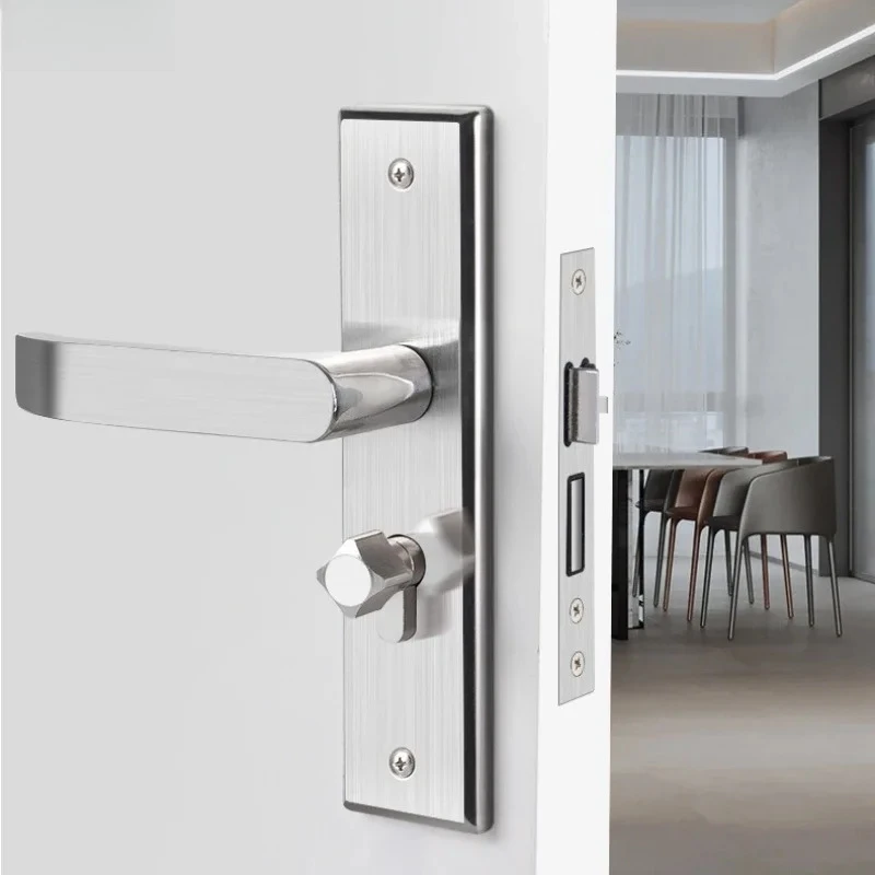 Stainless Steel Integrated Door Lock Anti Theft Security Door Locks Hardware Accessories Doors Handle Silent Lock Metal Locks