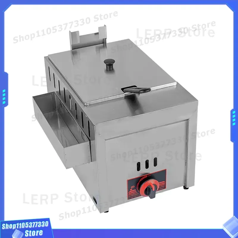 Commercial Single Tank Gas Deep Fryer Stainless Steel Countertop Unit for Restaurant Fast Food Kitchen Heavy Duty Cooking