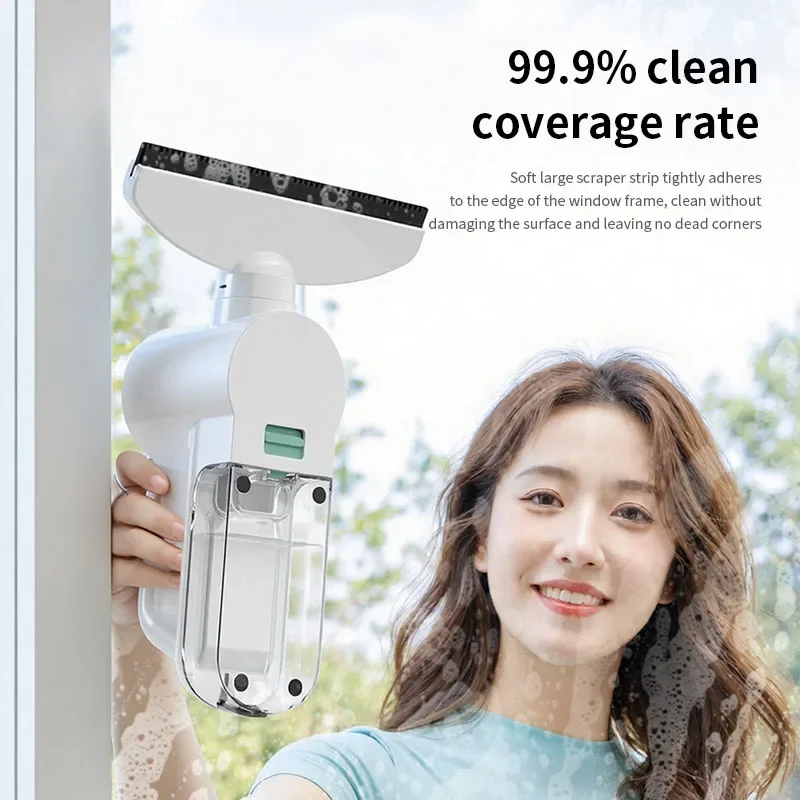 Cordless Electric Window Cleaner Water-Absorbing Soft Silicone Scraper Window Glass Clean Scraper USB Rechargeable