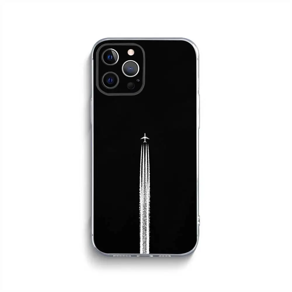 プレミアム飛行機柄スマホケース iPhone 16,15,14,13,12,11,Pro,Max,Xs,Xr,X,7,8,Plus,Mini対応 シリコンクリアカバー