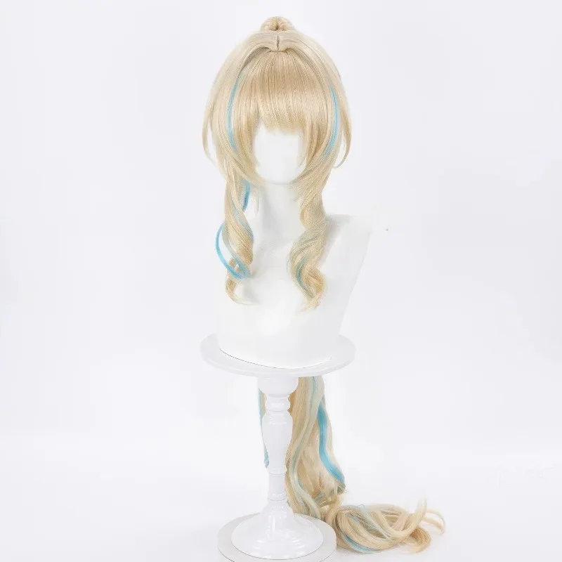Game Genshin Impact Vesna Strivozha Cosplay Wig Long 120cm High Ponytail Hair Heat Resistant Fiber Wigs for Halloween Roleplay view 2