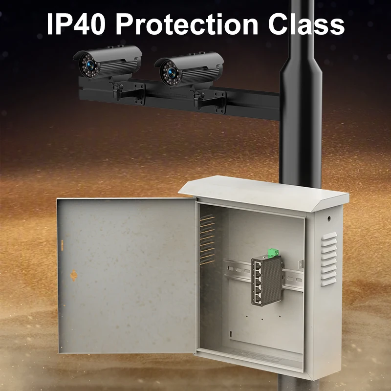 LIANGUO 5 منافذ 100 متر مفتاح صناعي 10/100Mbps شبكة صغيرة محول إيثرنت 35 مللي متر DIN-السكك الحديدية شنت التوصيل والتشغيل تيار مستمر 9-57 فولت