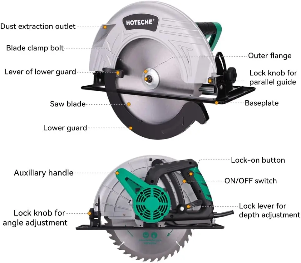 2026 12-Inch Circular Saw 4-HP Compact Portable Table Saw with Saw Blade for Desktop Use