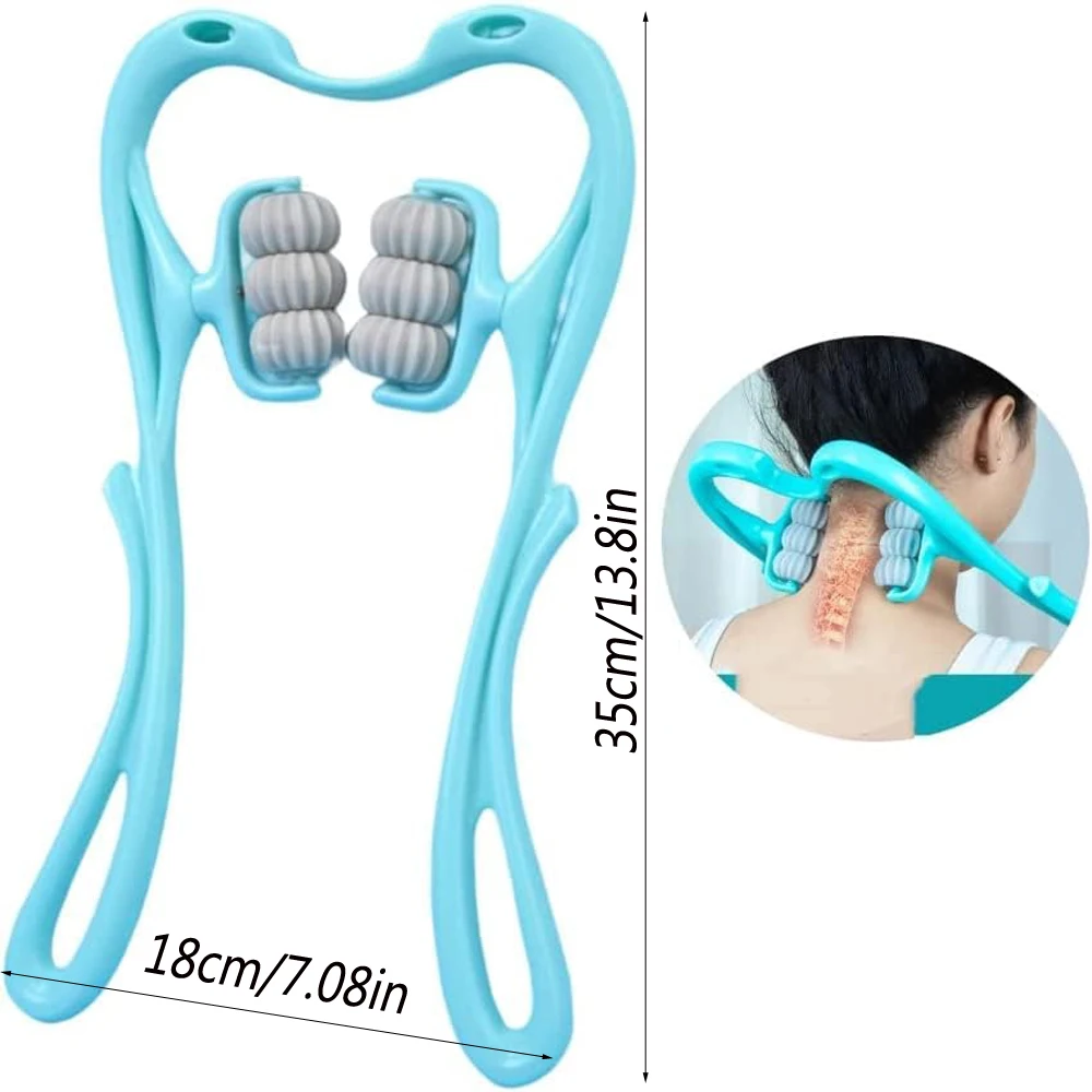 1Pcs Neck Massager Roller,Handheld Massager with 6 Balls Massage Point, Neck Pain Relief Massager for Deep Tissue in Neck, Back