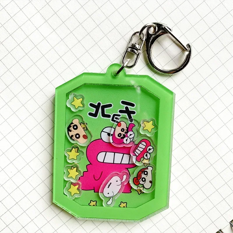 크레용 신짱 크리 에이 티브 열쇠 고리 교수형 펜던트 만화 Waniyama San 가방 액세서리 키 장식 아크릴 열쇠 고리