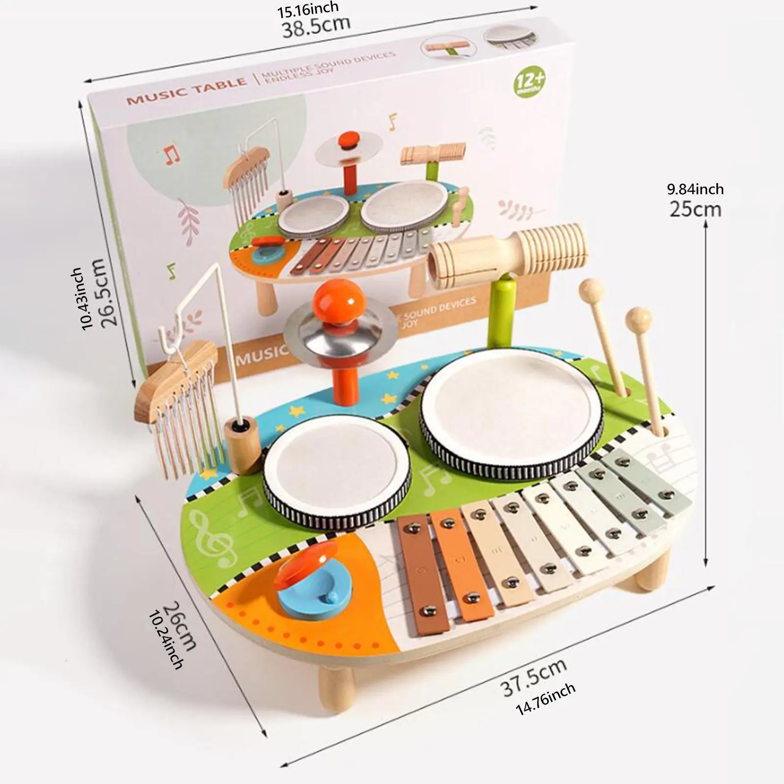 Juego de batería de xilófono, juguete sensorial, habilidad motora, conjunto de instrumentos de percusión para niños, regalo de cumpleaños, guardería, niños, niños y niñas