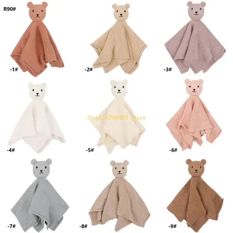 Bear Pattern Snuggle Toy for Newborns Infant Toddlers Boy Girl Baby Soft Sleeping Dolls Cotton Soothe Appease Towel J0MF