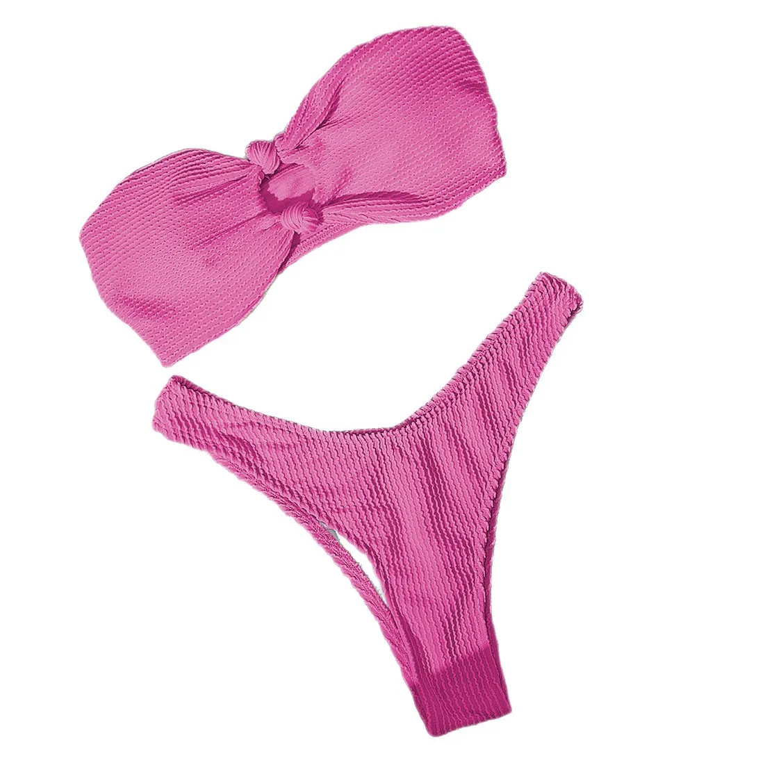 Europäischer und amerikanischer Split-Badeanzug für Damen, sexy Tube-Top, einfarbig, hohler Bikini, Sommer, neuer Badeanzug für Damen