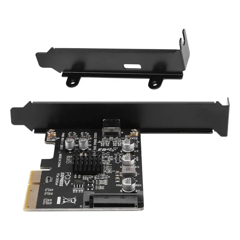 USB PCIE Card Type C PCI-Express 4X To USB 3.2 Gen 2X2 (20Gbps) ASM3242 Chipset For Windows 8/10/Linux Customer Favorite
