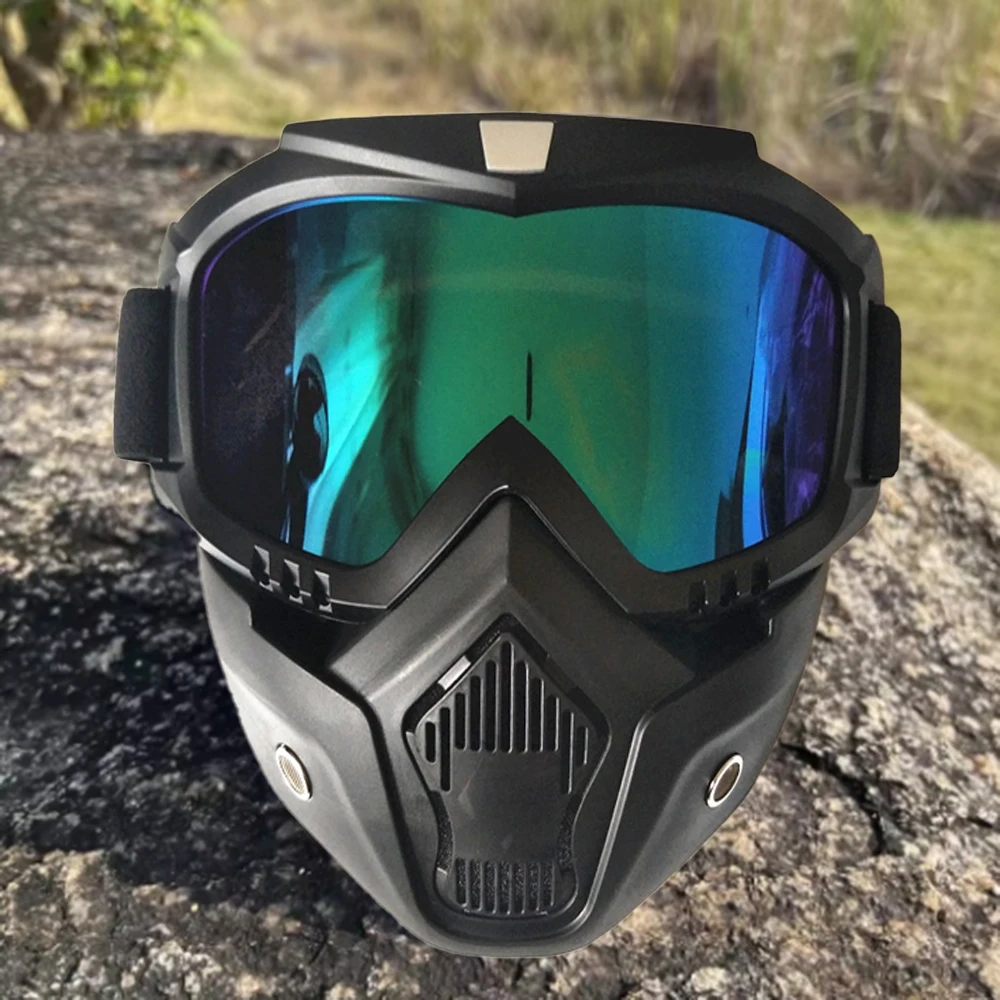 

Маска для езды на мотоцикле, очки, солнцезащитные очки для верховой езды, шлем для верховой езды, тактическая маска, ветрозащитная, многоцветная, съемная