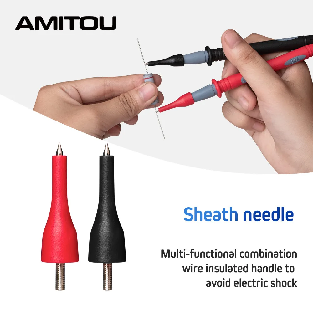 AMITOU Multi-Function Combination Line Test Cable Universal Meter Test Multimeter Pen Needle Tip Multi Meter Tester Lead Probe